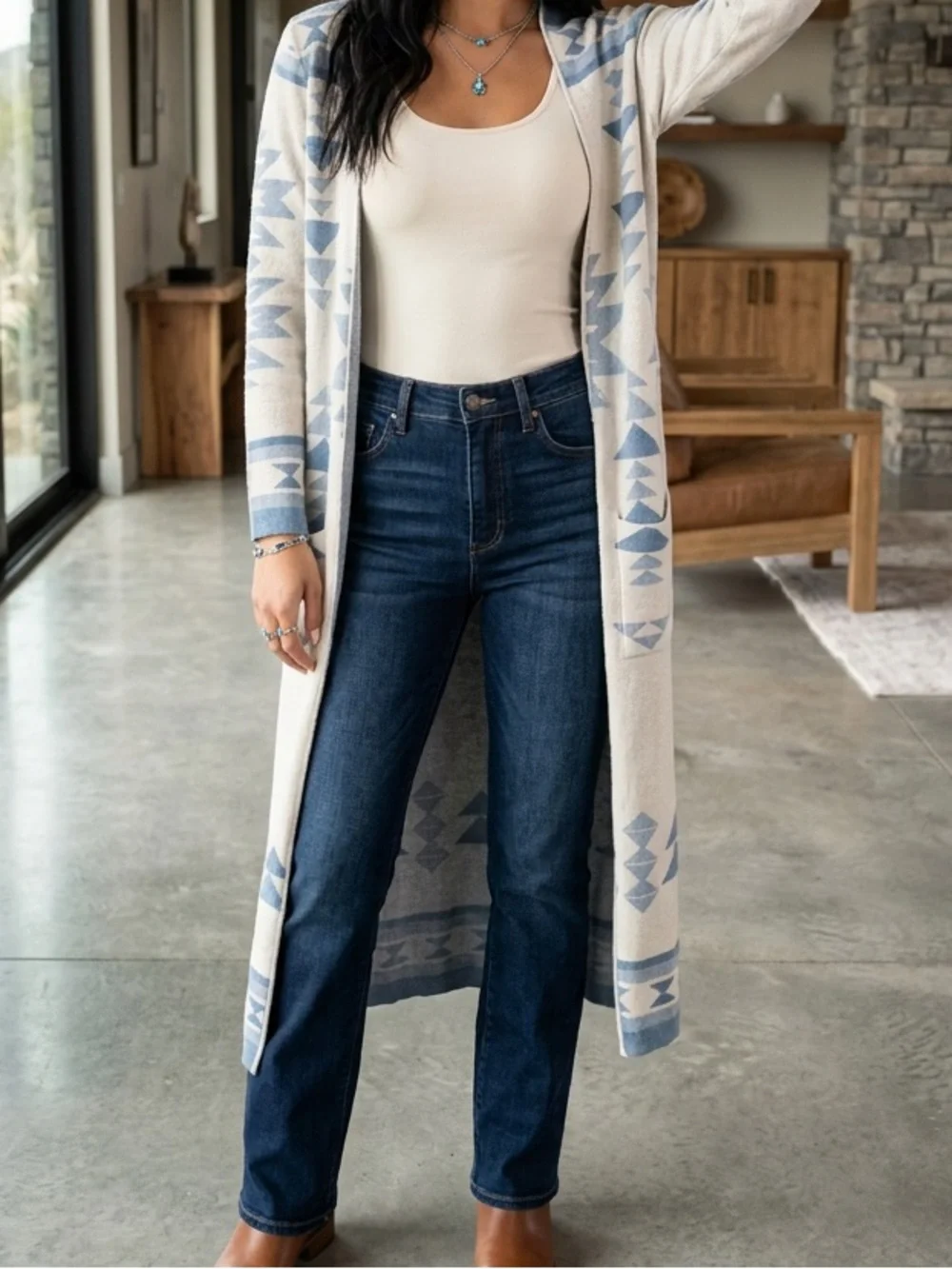 Western patterned Duster - Picture 3 of 6